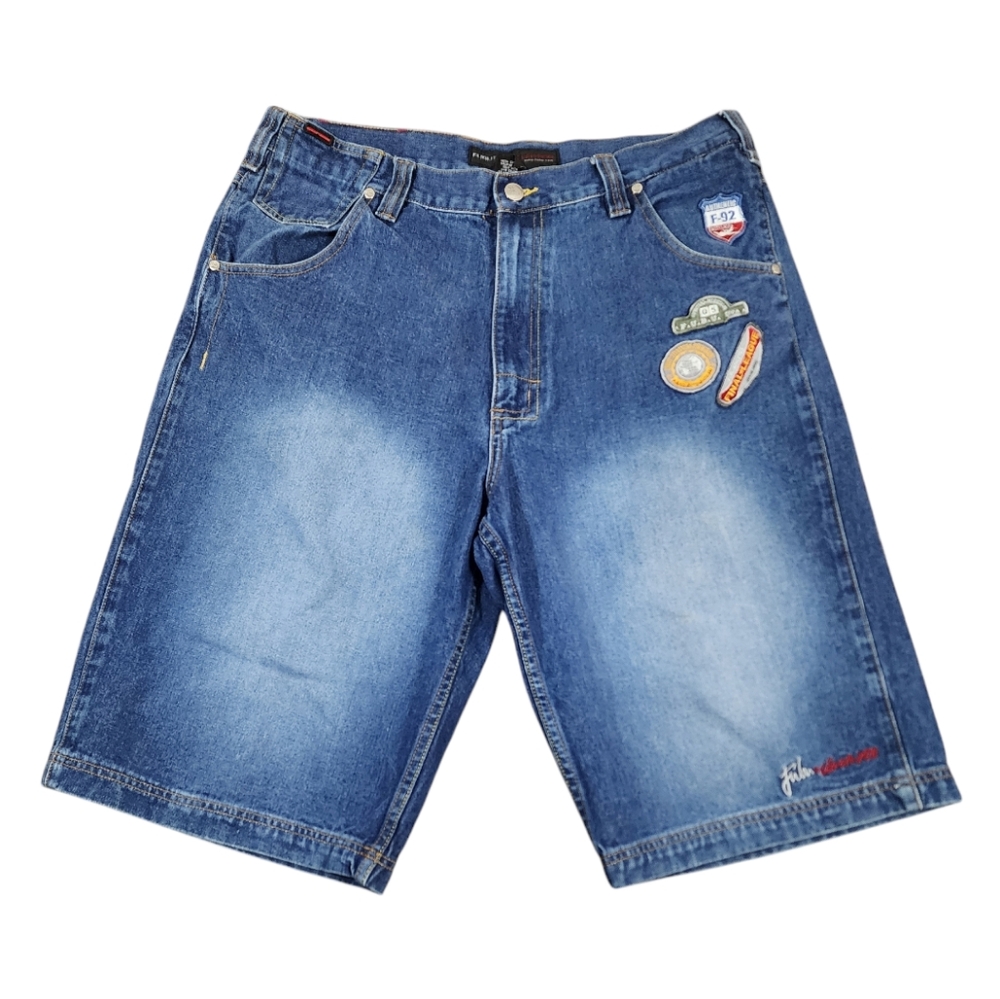 Vintage Y2K FUBU Streetwear Shorts with Patches Size 36
